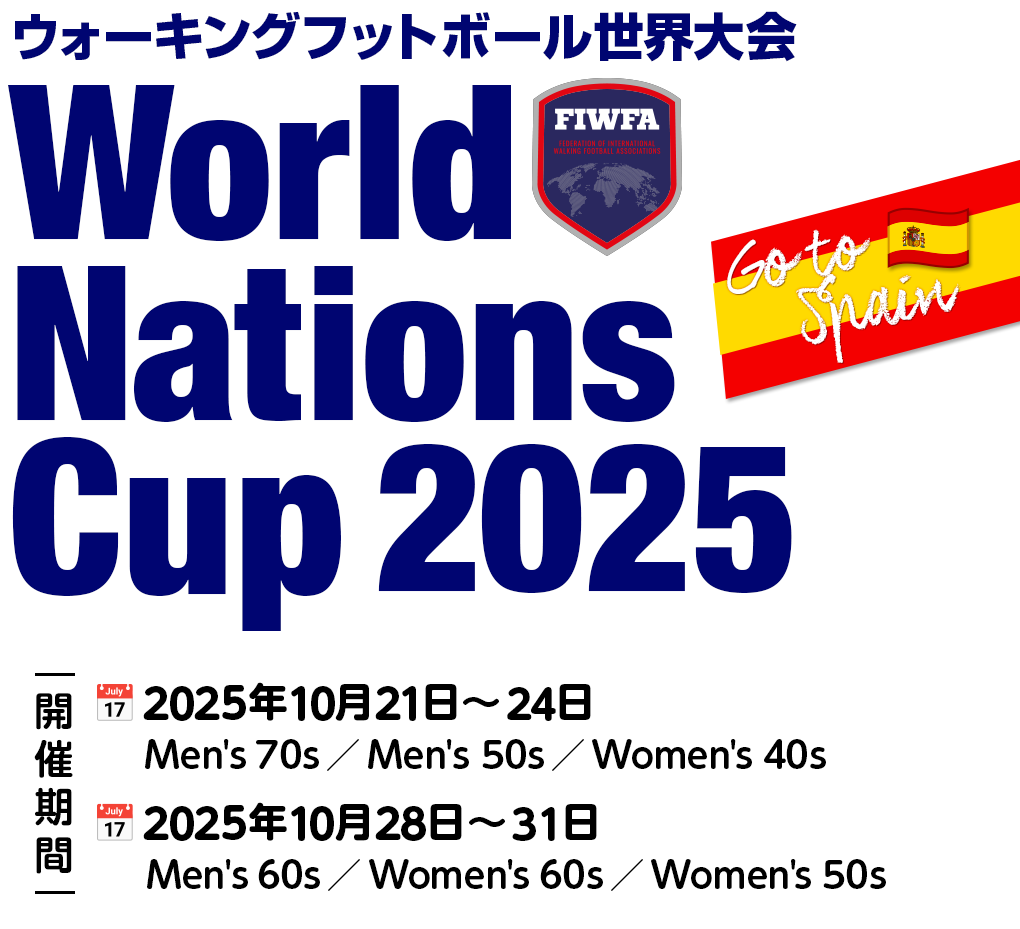 ウォーキングフットボール世界大会のスケジュール